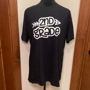 Teacher T-shirt‎ 2nd Grade Elementary Black Size L